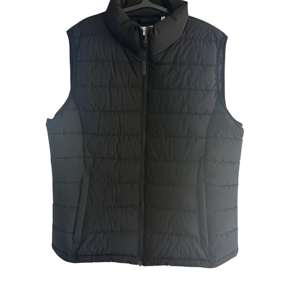 Calvin Klein Jackets & Blazers - Calvin Klein Womens Black Sleeveless Zipped Pockets Full-Zip Puffer Vest Size XL
